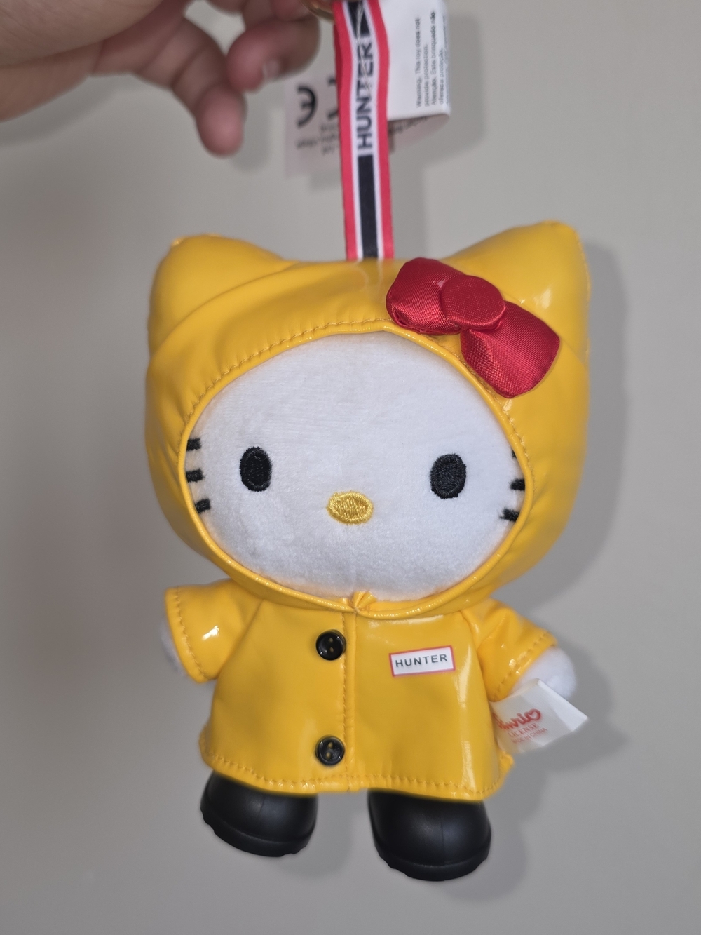 Sanrio Hello Kitty Yellow Raincoat Plush with Red Bow